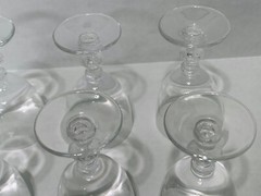 New Set Of 6 Lalique Saint Hubert Port Glasses Stem Crystal Liquor Glass France
