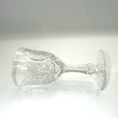 Cut Crystal WINE GLASS 5″ Bohemian Czech Vintage Elegant Heavy