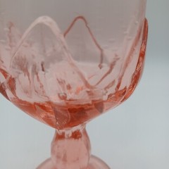 TIFFIN Peach Pink Glass FRANCISCAN CABARET FOOT Wine Water GOBLET Lotus 6″