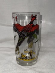 Vintage Hazel Atlas Pheasant Hunting Drinking Glasse