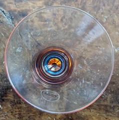 Dansk Spectra Cocktail Glasses Clear Different Color Bases 3.75″ Set Of 5