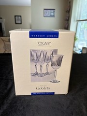 Set Of Four Toscony Classics Odyssey Series Goblets 24% Fine Crystal