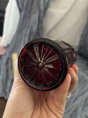 Vintage Wheaton Bullseye Ruby Red Glass Iced Tea Tumbler 8.5”