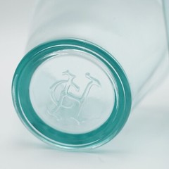Tequila Herradura Aqua Blue Rocks Glass 1-Piece Horseshoe Barware