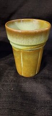4 ADA clay Frankoma Pottery Tumblers – Prairie Green Wagon Wheel 80c