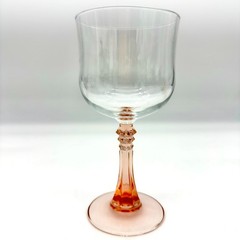 Cristal d’Arques Durand CRA35 Pink Spiked Stem Wine Goblets Set of 4