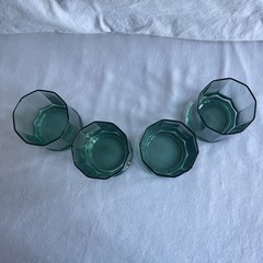 VTG Set Of 4 – Anchor Hocking Essex Rocks/Lowball Geometric Glasses