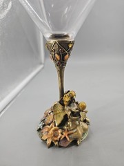 KIRKS FOLLY Angel Baby Remember GOBLET Martini GLASS JEWELED STONES RARE 8″