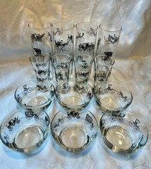 Vtg, Libbey «Curio» Barware Collection 14 pieces