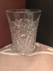 American Brilliant Cut Crystal Whiskey Glass Tumbler Vintage Cocktail 4”