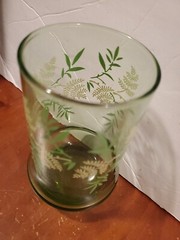 Libbey Belaire Impromptu Fern Print Green Glass Vintage 1978, 1 replacement