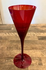 Vintage Ruby Red Art Glass Wine Goblet Long Stem 8.5” 7 oz Replacement 7 Avail