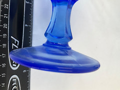 4- Fostoria Champagne/ Tall Sherbert Argus Blue 5 1/8″ Tall