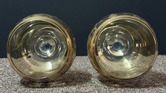 Pair Of Floral Decorative Glass Crystal Wine Champagne Glasses Goblets Cups