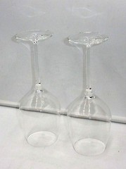 SET OF 2 OLEG CASSINI CRYSTAL LONG STEM WINE GLASSES ~ SIGNED
