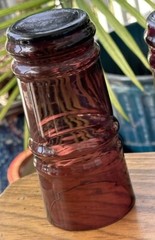 VTG Blenko? 2 Bamboo Amethyst Purple Highball Cocktail Drink Glass Tiki Barware