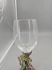 KIRKS FOLLY Dragon Teeasure GOBLET WINE GLASS JEWELS RARE 8″