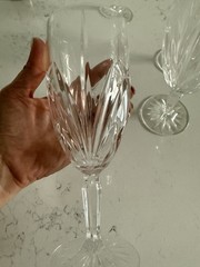 4- Waterford Marquis Brookside Crystal Ice Iced Tea water Glass Goblet Glasses