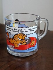 VTG 1978 Anchor Hocking USA Garfield Odie McDonalds Glass Coffee Mug JIM DAVIS