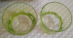 WATERFORD Crystal PAIR Simply Pastel Lime Green Double Old Fashioned DOF NEW