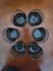 Libbey Apollo Vintage Blue Rock Glasses Set Of 6 In Good Shape 3×2 1/2 Inches