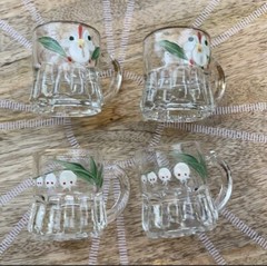 MCM Federal Glass Mini Beer Shot Glasses Mug 24K gold rimmed hand painted