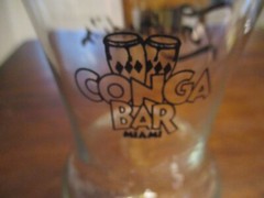 Lombardi’s of Miami Congo Bar Miami Florida souvenir Hurricane Glass 7 3/4»