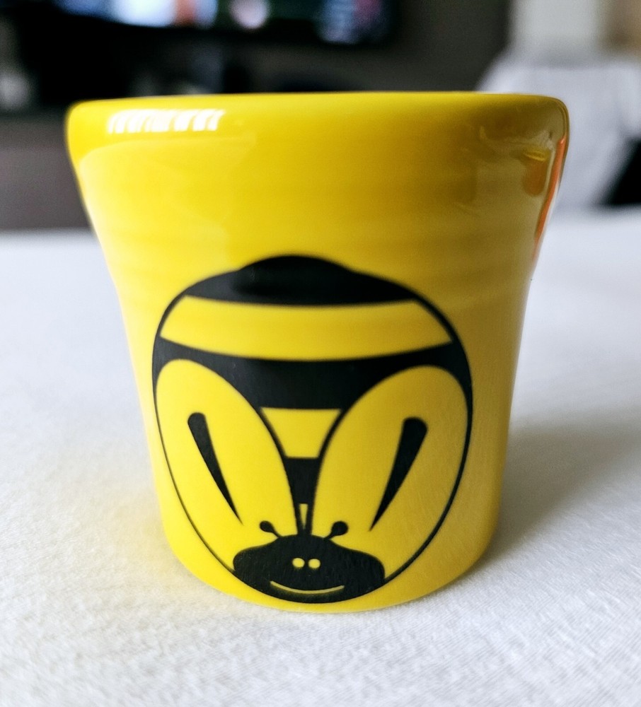 2 oz SHOT GLASS daffodil yellow BUMBLE BEE ftcco FIESTA 1st NEW