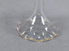 Antique Josephinenhutte White Enamel Raised Gold & Platinum Hock Wine Roemer