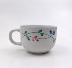 Allegro Stoneware Hearthside Cup Coffee Tea Flowers Vine Vintage
