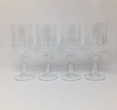 Longchamp Cristal D’Arques Durand Crystal Wine 5-1/2 oz Glasses 6-1/2″h