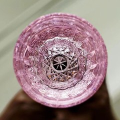 Set Of 2PCS Crystal Glasses Rock Whiskey Set Glass Cut Stars Green&Pink 8oz