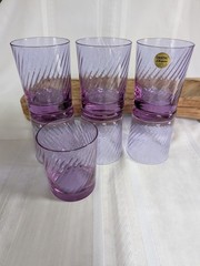 Cristal d’Arques Alexandrite Neodymium Color Changing Swirl Tumbler Set of Seven