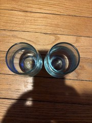 Vintage Libbey Glass Tumbler Tempo Light Blue 3.5″ 8oz Small Wine Juice Set of 2