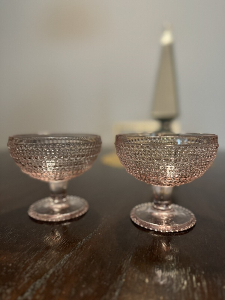 Vintage Rose Tinted Glass Goblet/Dessert, Fruit Bowl (sold Individually)