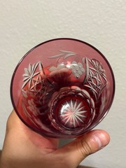 STUNNING SET(6) Multicolored AJKA Crystal MARSALA Tumblers W/Labels 5.25″H
