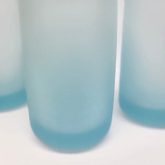 Set of 4 Vintage Ice Blue Frosted Beverage/Drinking Glasses/Tumblers 6″Tall