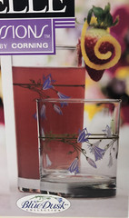 Corelle Impressions Glassware by Corning Floral BLUE DUSK COLLECTION Set of 12