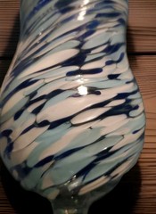 Hand blown glass. Blue And White Glass . Goblet Set Of 4