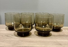 Set of 6 Vintage Libbey Tawny Accent MCM Rocks/Lowball Drinking Tumbler 9 Oz-