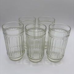 Set Of 5 Vintage Anchor Hocking Line Lites 16oz Tumblers