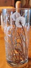 1940s Gregory Duncan WV Glass Co MCM Dandelion Highball Glass 22K Gold