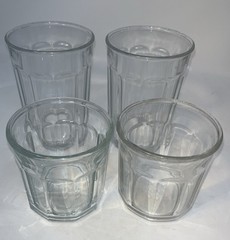 Set Of 4 Luminarc 10 Panel Glasses Two Sizes Working Collection