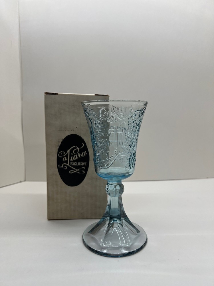 Tiara Exclusives Last Supper & Cross Glass Goblet Light Ice Blue