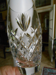 Edinburgh Fan Crystal CHAMPAGNE Flutes Glasses Pineapple Diamond PAIR