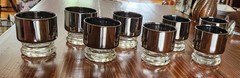 Vintage Dorothy Thorpe Style Cocktail Glasses With Platinum Fade Set Of Eight