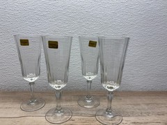 Vtg Set Of 4 Meridien Luminarc Crystal Champagne Glasses 5.5oz Made In France