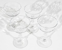 Fostoria Clear Dimple Optic #6008 Champagne/Tall Sherbet Glasses (4) 1933 – 1943