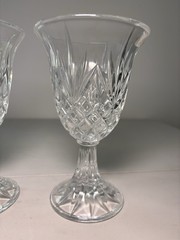 Crystal Water goblets 7.5 Inches Tall. Beautiful Etching. Heavy Glass. Set Of 2