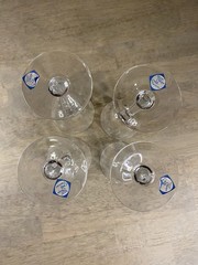 LENOX Castle Garden Blown Crystal 6 5/8″ Wine Glass Set of 4 Optic Panel